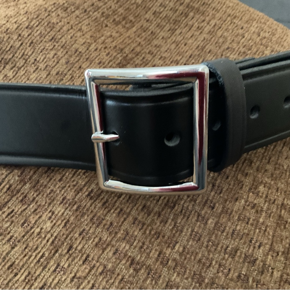 Boston Brothers Silver Buckle Black Leather
USA 40 Casual Dress Work Belt 1.75"